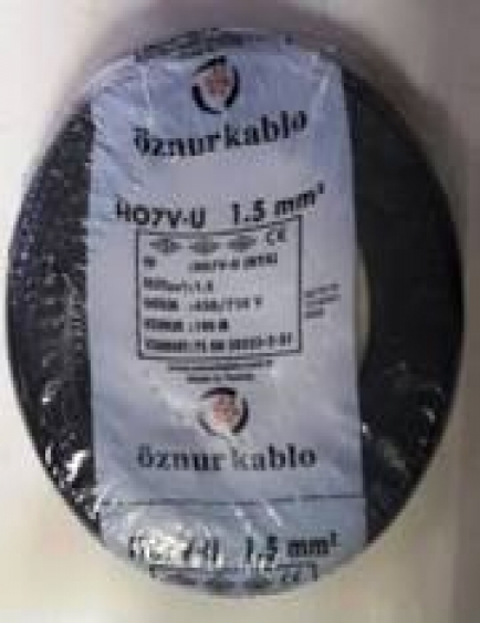 Öznur 1,5 Mm Nya Kablo Tek Damar Siyah